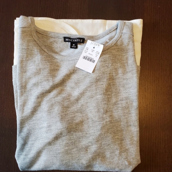 ✨️🍂✨️🍁✨️ J. CREW Mercantile. SIZE M women. Grey w/ cream hem. FALL - Picture 6 of 7